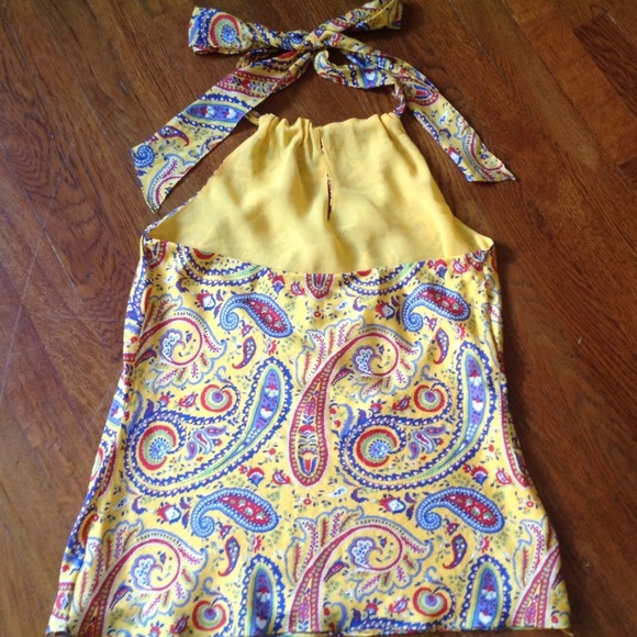 Ralph Lauren 100% Silk Y2K Paisley Halter Top EUC Size Large - Picture 2 of 4